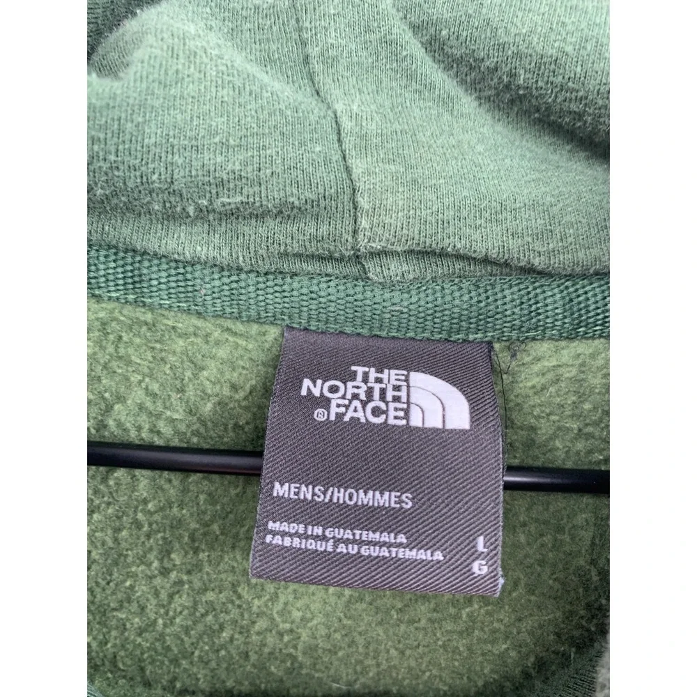 North Face Hoodie Mens Large Green Camo Logo Pullover Fleece Sweatshirt